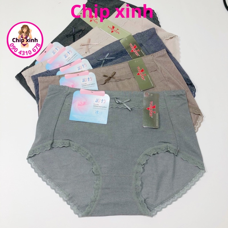 Quần Lót Nữ Cotton Viền Ren Cạp Trung mềm mại, đàn hồi Chip xinh shop