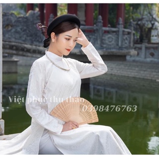 Áo ngũ thân tay chẽn 2 lớp lụa gấm tơ cao cấp - cổ phục việt nam