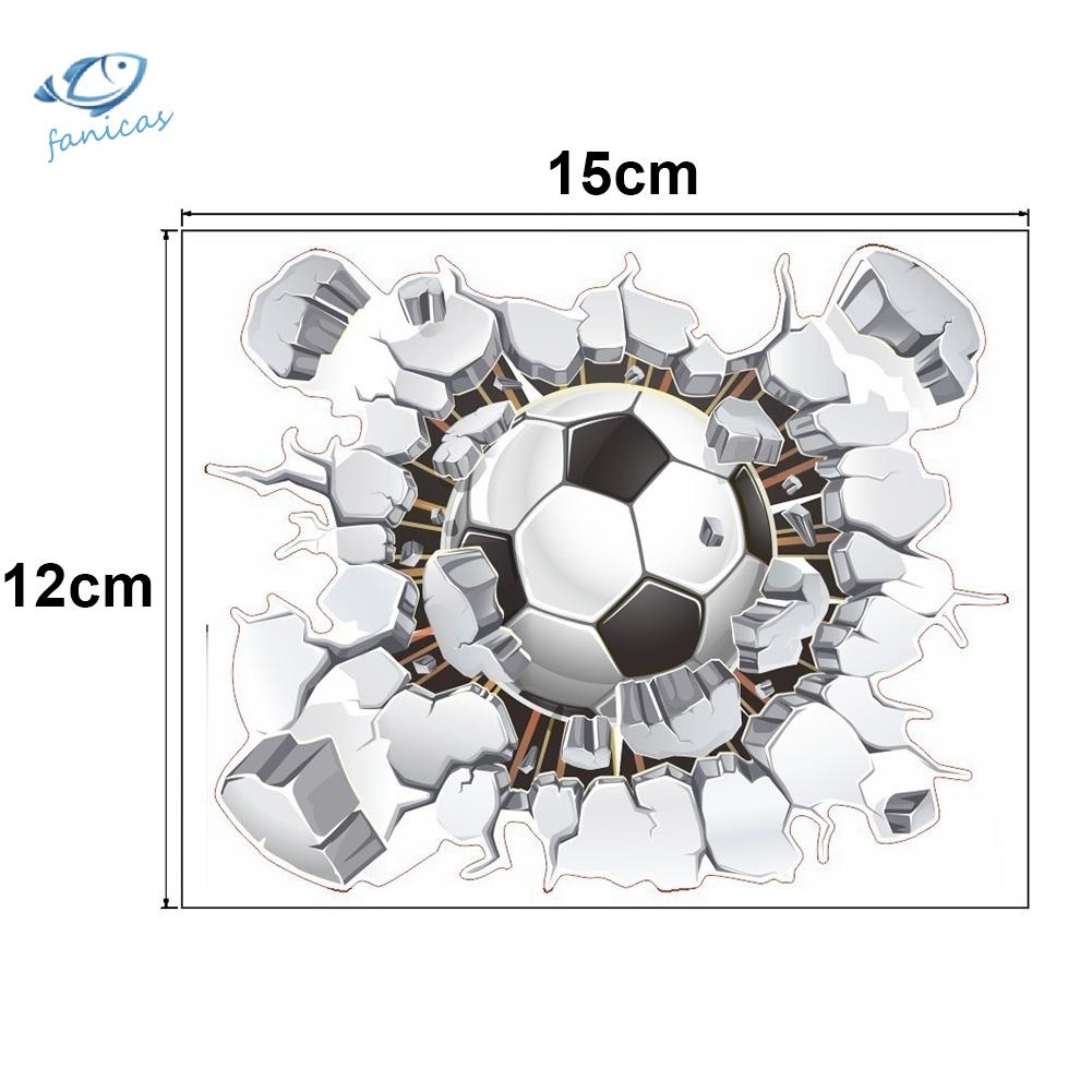 Giấy Dán Tường Họa Tiết Quả Bóng Đá 3D 15x12cm Trang Trí Nội Thất