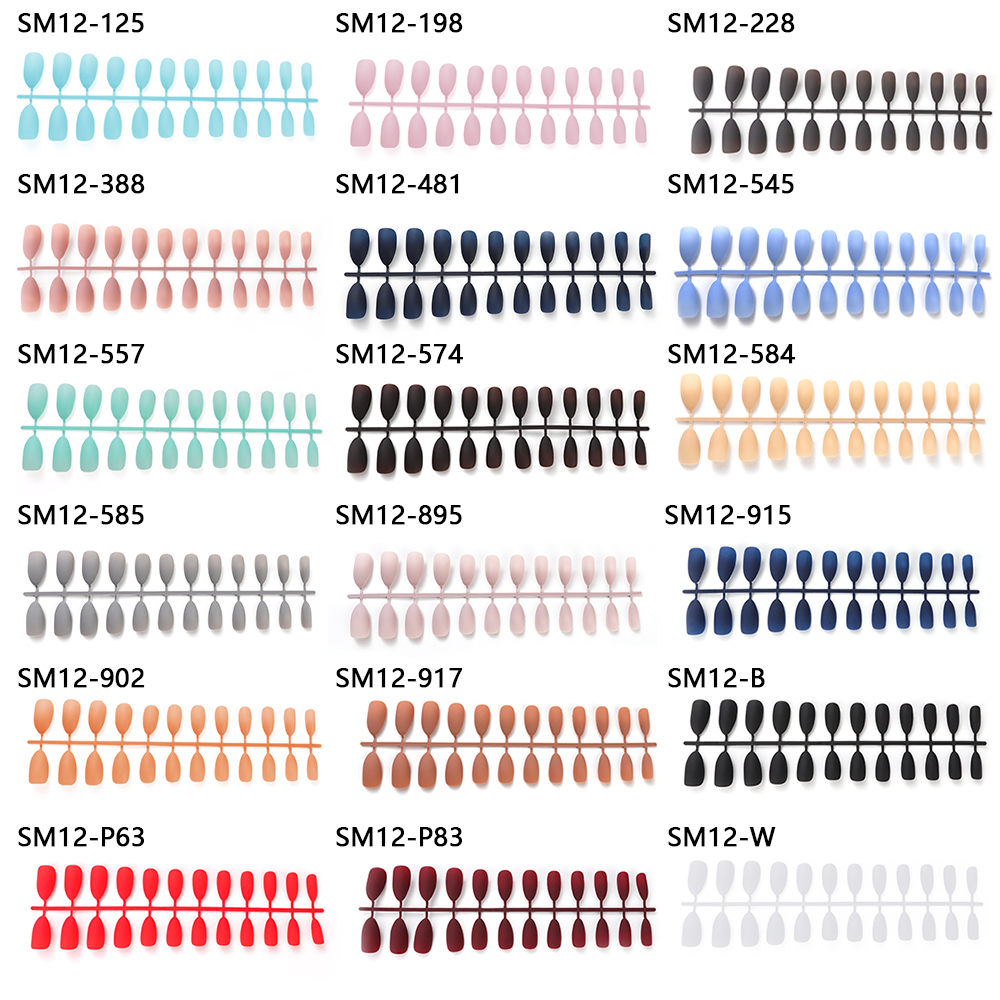 (Hàng Mới Về) Móng Tay Giả Màu Trơn Thời Trang Cho Nữ