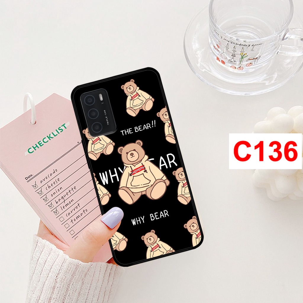 Ốp lưng Oppo A16 in hình gấu bear cute đáng yêu.