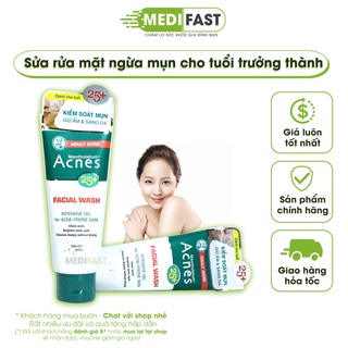 Sữa rửa mặt Acnes Mentholatum 25+ 100g - Dùng cho tuổi trưởng thành, làm sạch da, ngăn ngừa mụn