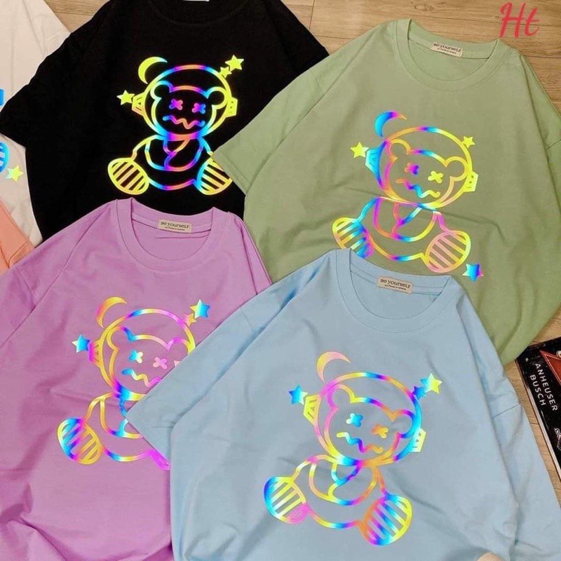 Áo phông 7 màu gấu trăng sao mắt x H2G865