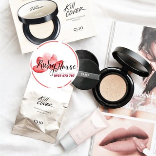 PHẤN NƯỚC Clio Kill Cover Founwear Cushion XP Primer Set - Kèm lõi và kem nền - SPF 50+ PA+++