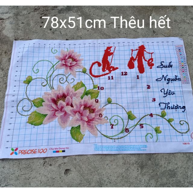 Tranh Thêu Chữ Thập Cha Mẹ Suối Nguồn Yêu Thương - Thêu Sẵn