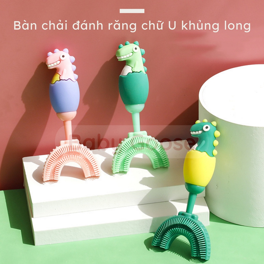 Bàn chải đánh răng chữ U Silicone siêu mềm Baby Goose, chịu được lực cắn, cho bé từ 1,5 tuổi.
