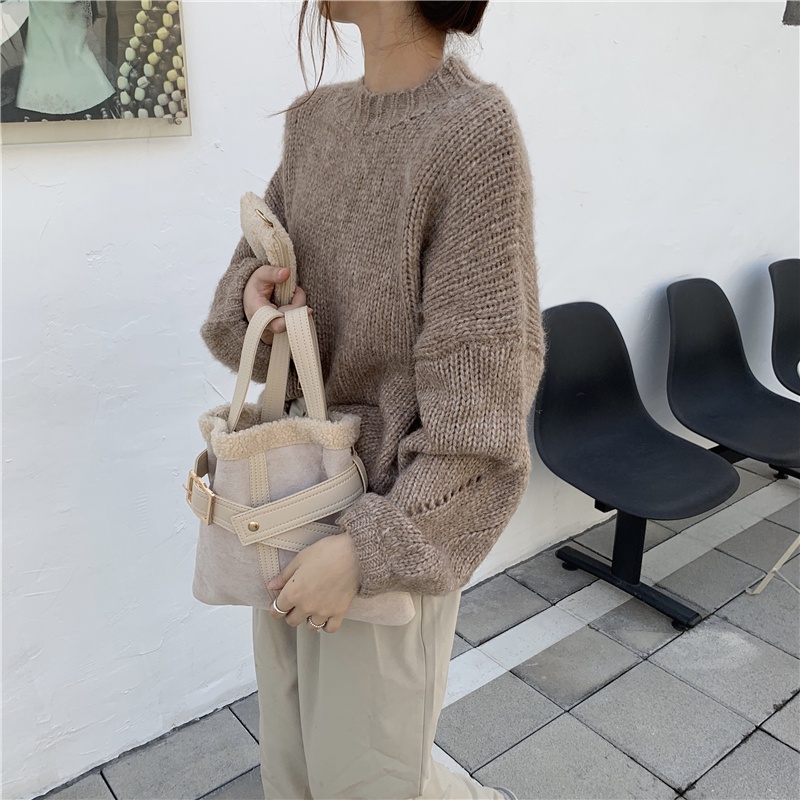 Túi đeo vai IELGY bằng vải lông có 2 màu dành cho bạn nữ