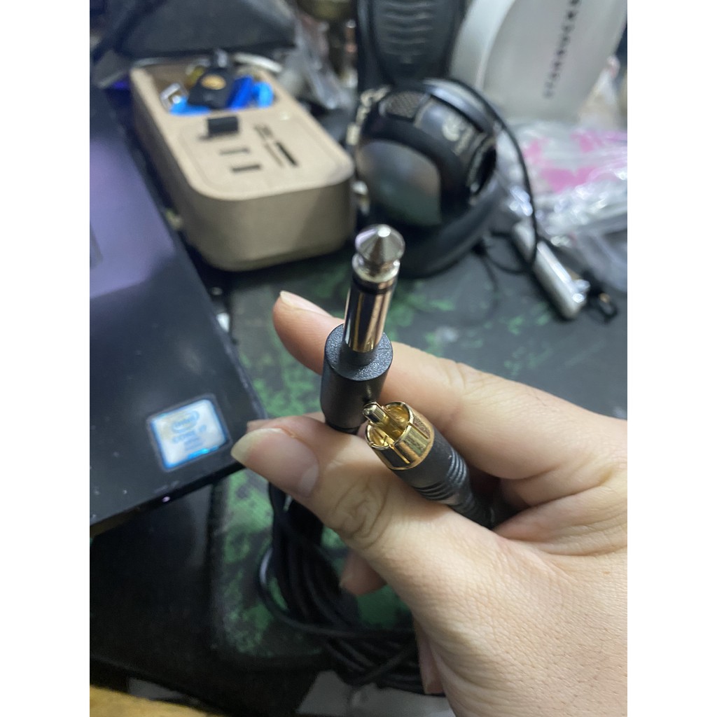 CHÍNH HÃNG , QUA SỬ DỤNG Dây tín hiệu chuyển đổi 6 ly (6.5 ly) 6,5 mm ra RCA 3.5mm hoa sen av dc 5.5mm
