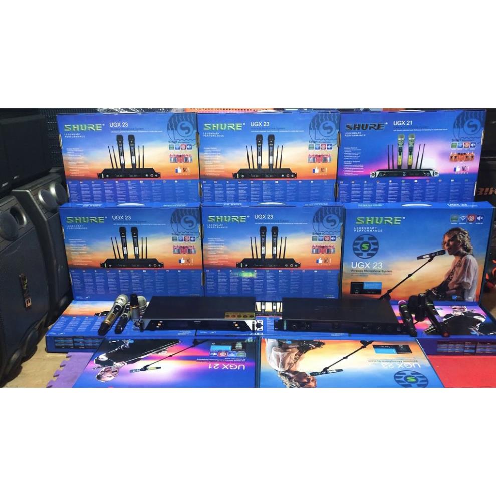 Micro Không Dây SHURE UGX 23 Dò Sóng Chỉnh Tần Số Hiện Đại. Dòng Karaoke Cao Cấp Quán Hát.