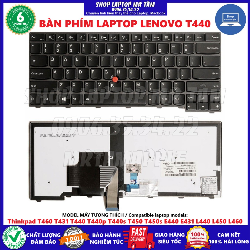 (KEYBOARD) BÀN PHÍM LAPTOP LENOVO T440 dùng cho Thinkpad T460 T431 T440 T440p T440s T450 T450s E440 E431 L440 L450 L460