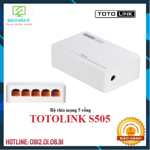 Bộ Chia Mạng 5 Cổng Totolink S505, 5 cổng Dahua DSS , 8 cổng Totolink S808 Tốc Độ 100Mbps