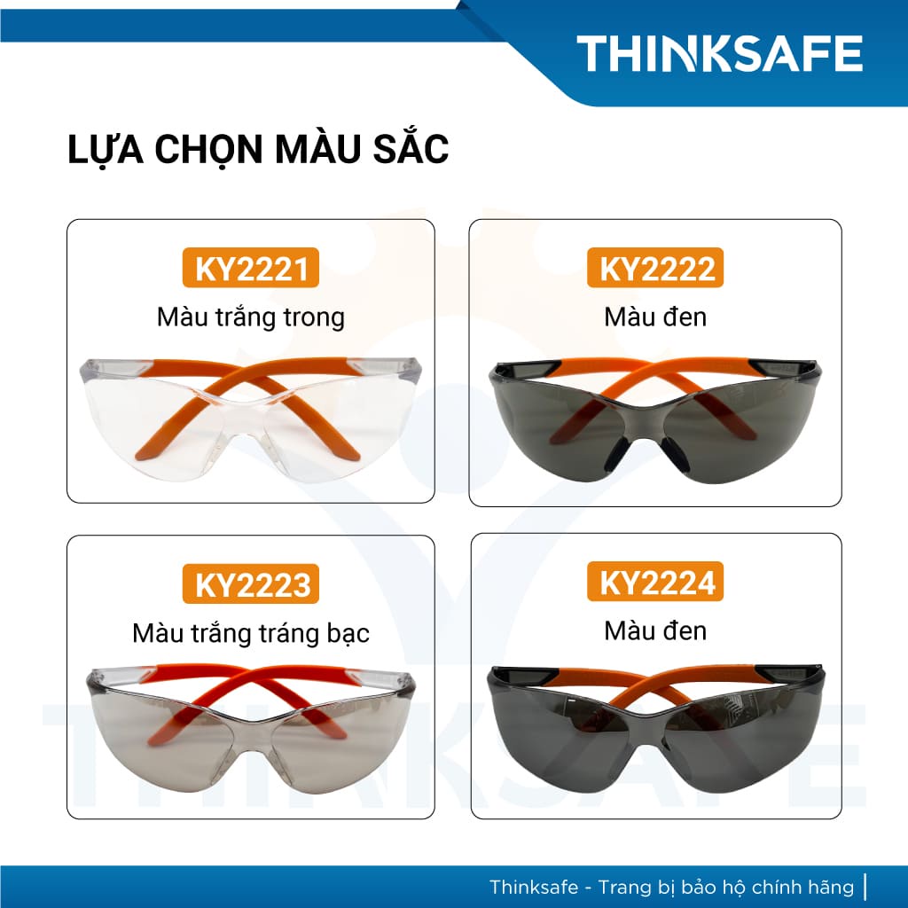 Kính bảo hộ Kings KY2221 màu trong chống bụi đi đường, chống tia UV, chống mờ sương Kính chống bụi đi xe - THINKSAFE