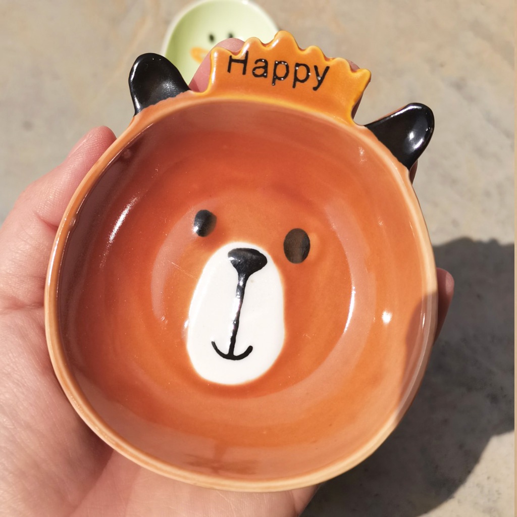Dĩa Ăn Dặm Cho Bé Kiểu Nhật (Bộ 3 cái)- Hình Thú Cưng Dễ Thương- Chịu Nhiệt Tốt-  Giúp Bé Mau Ăn Chóng Lớn
