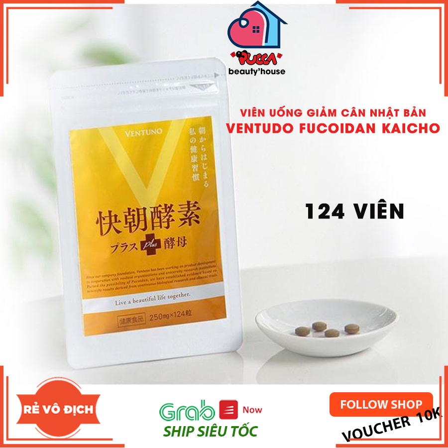 Viên uống detox giảm cân giữ dáng Enzyme Fucoidan Kaicho Nhật Bản 124 viên (nhập khẩu chính hãng)