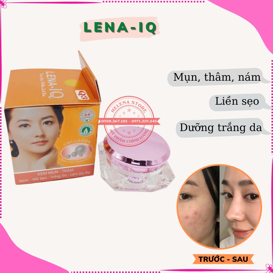 Kem Lena IQ Q3, Kem Mụn Thâm Liền Sẹo, Dưỡng Trắng, Làm Dịu Da Chính Hãng 20g - Mỹ Phẩm Chính Hãng Sỉ Và Lẻ