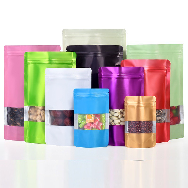Set 100 túi zip nhựa mờ nhiều màu sắc tiện lợi