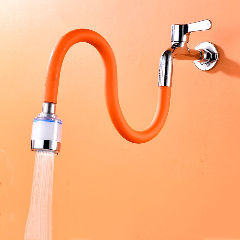Ống nối dài vòi nước, đầu nối dài vòi nước rửa tay bát chén 30/50cm xoay 360độ uốn cong tiện lợi ，Có Đầu vòi