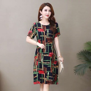 Váy đầm trung niên cotton lụa- hàng quảng châu ỏder