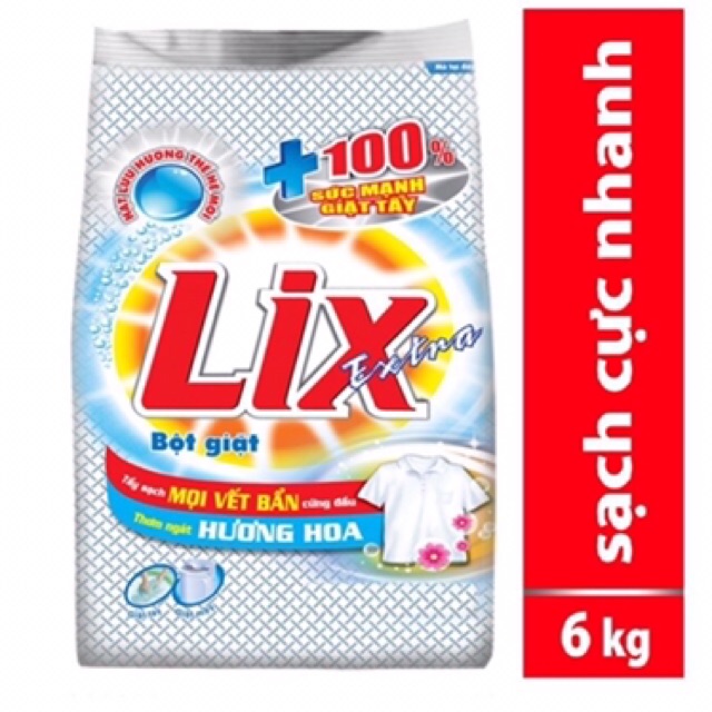 Bột giặt Lix 6kg( tặng nước rửa chén 1,5kg)