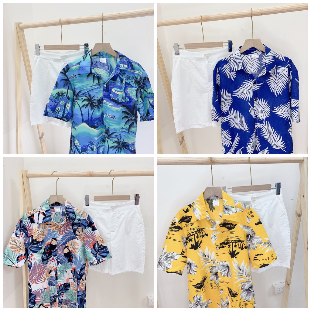 [Bán Lỗ Lấy Sao] Áo sơ mi hoa quả đi biển đôi nhóm gia đình bộ quan ao hoa quả pijama du lịch chất KATE THÁI ( đủ size) | BigBuy360 - bigbuy360.vn