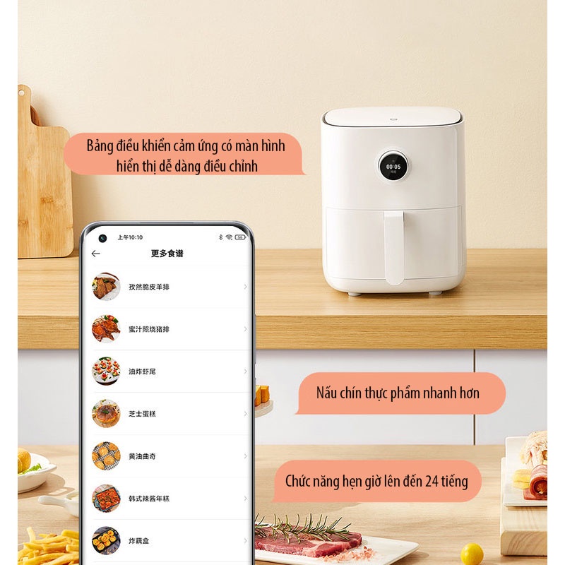 Nồi Chiên Không Dầu Xiaomi - Air Fryer Dung Tích 4L Màu Vàng Công Suất 1200W Chế Biến Được Tất Cả Các Món-Hàng Chính Hãn