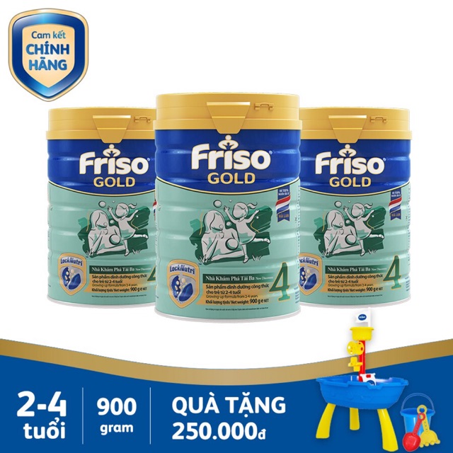 Combo 3 Lon Sữa Bột Friso Gold 4 (900g) tặng quà