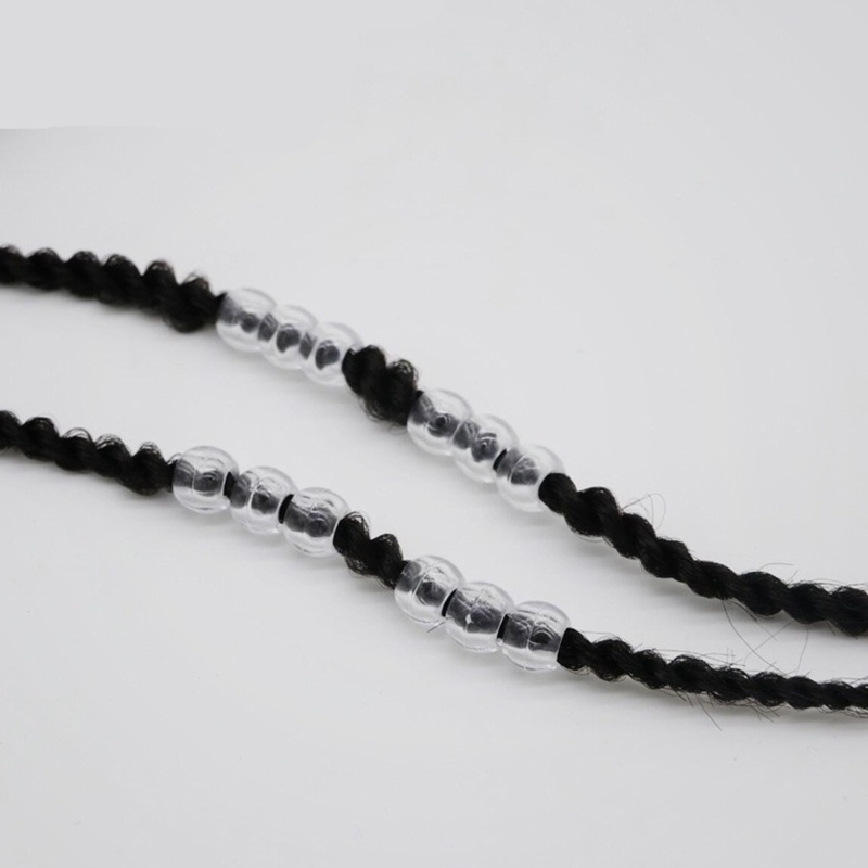 Set 100 Hạt Bện Tóc Bằng Nhựa Trong Suốt Độc Đáo