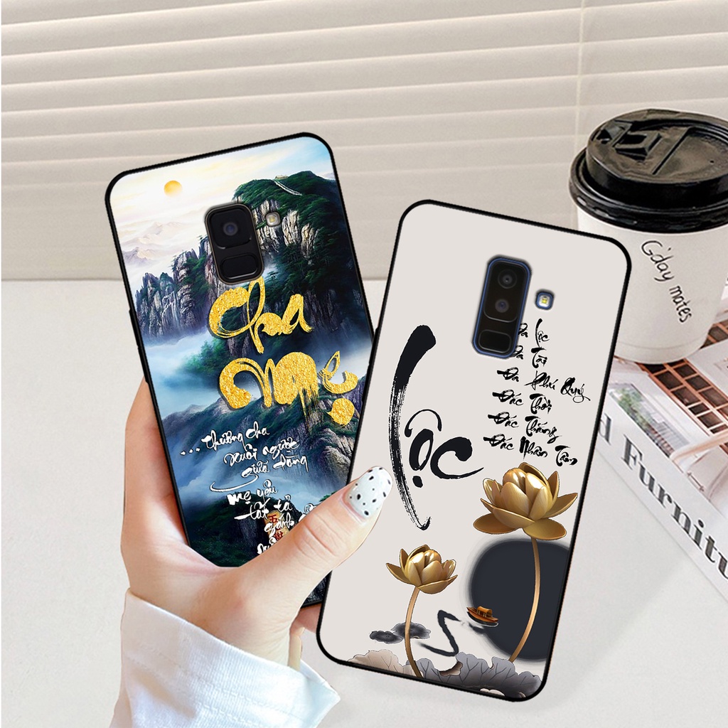 Ốp lưng Samsung A6 2018 - A6 Plus - A8 2018 - A8 Plus in hình phong cách chữ thư pháp cha mẹ, tài lộc
