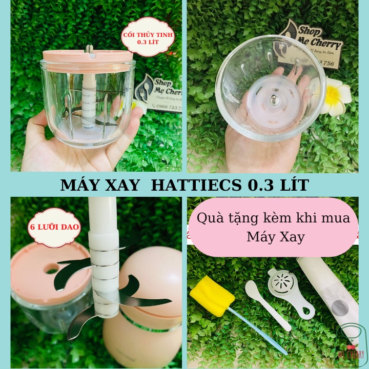 Máy xay Hattiecs 0.3 lít (xay được lượng ít  - Cối Thủy Tinh