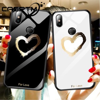Ốp lưng kính cường lực hoạ tiết trái tim xinh xắn cho Xiaomi Pocophone F1 Redmi 6 6 Pro Mi 6X A1