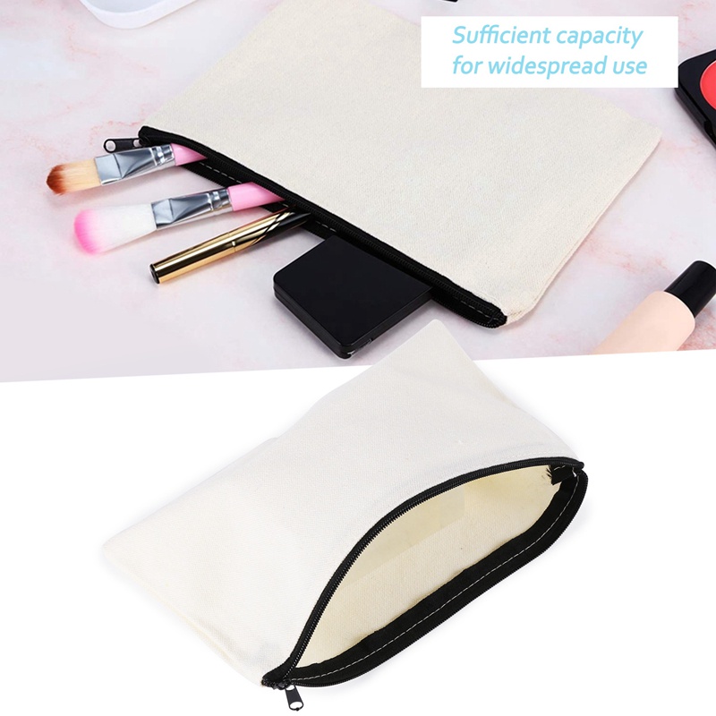 Túi Đựng Bút / Đồ Trang Điểm Bằng Vải Canvas Có Dây Kéo Có Thể Tái Sử Dụng DIY