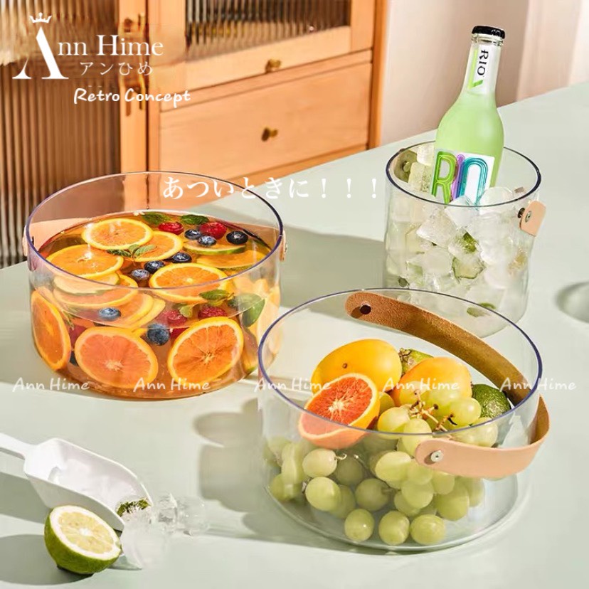 Khay Tròn Đựng Nước Đi Picnic Dã Ngoại Có Quai Da Vintage