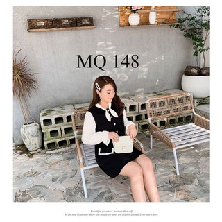 Đầm bigsize, đầm suông, đầm béo nơ cổ vải cực mềm MQ 148