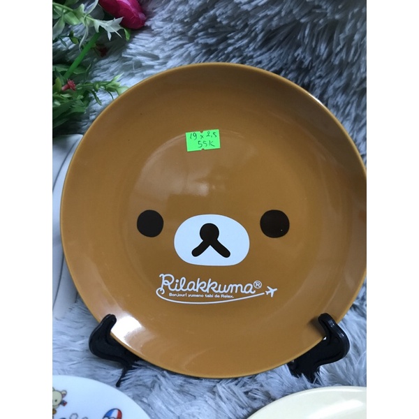 Dĩa gấu Rillakuma size 16cm, 17cm, 19cm