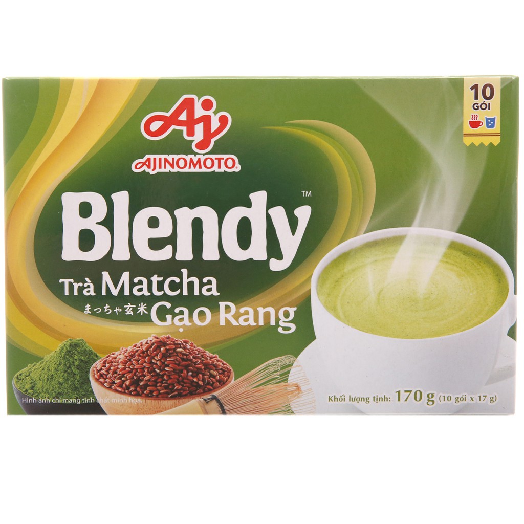 [CHÍNH HÃNG] Trà Matcha Gạo Rang Ajinomoto Blendy Hộp 10 Gói x 17g
