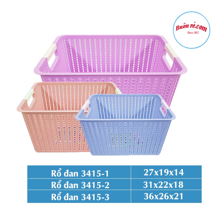 Rổ đan 3 size đa năng nhựa Việt Nhật – Rổ đựng đồ tiện lợi, nhỏ gọn (MS: 3415-1 – 3415-2 – 3415-3) – Buôn Rẻ 01262