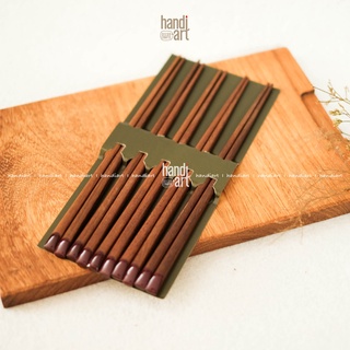 Đũa gỗ tự nhiên, đũa bàn ăn 5 đôi)
