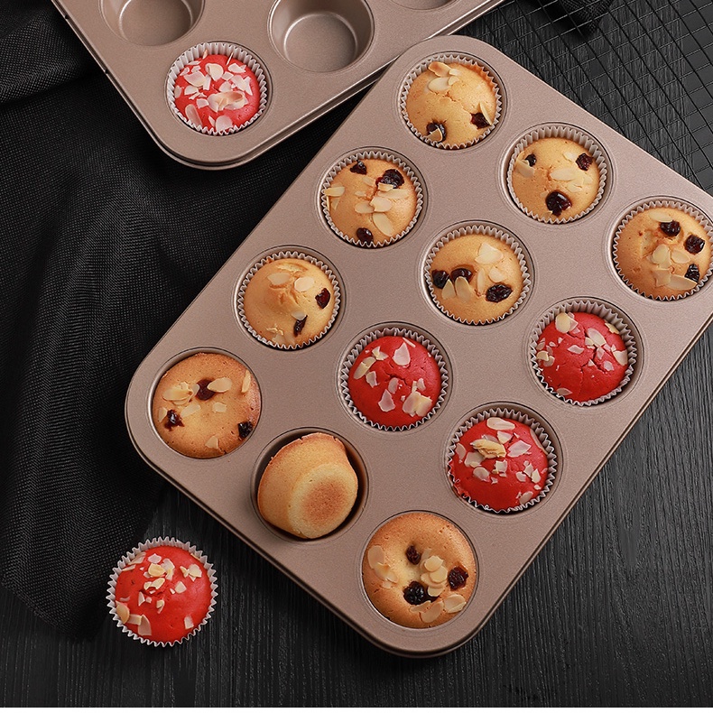 Khuôn Nướng Cupcake - Làm Bánh Muffin - Khuôn lỗ - Chống Dính
