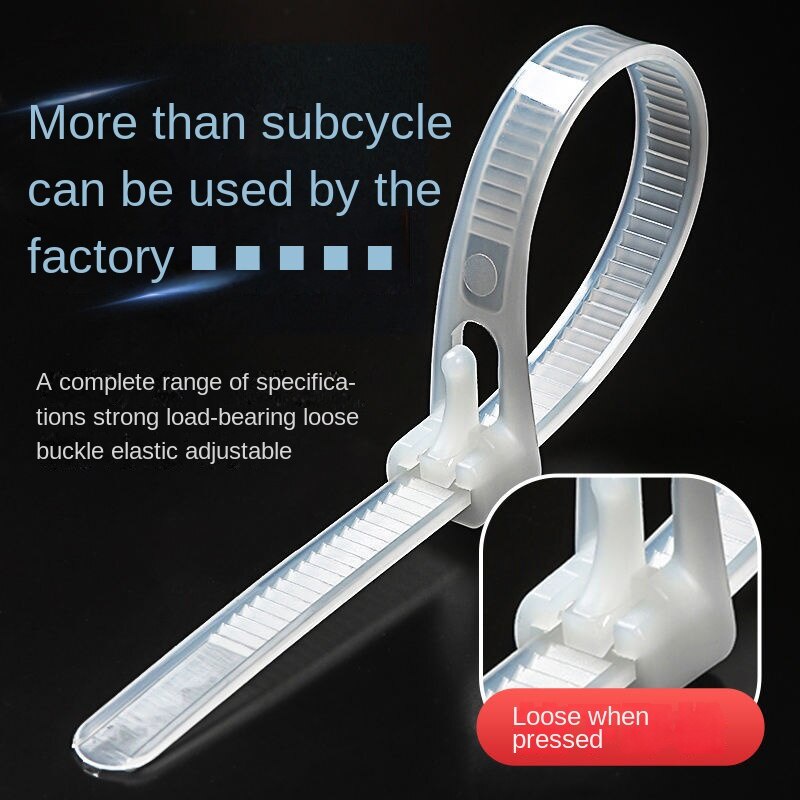 Dây Cáp Buộc Cáp Bằng Nhựa Nylon Màu Đen Có Thể Tháo Rời Và Tái Sử Dụng