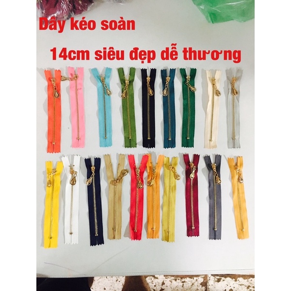 Dây kéo đồng soàn siêu dẹp dễ thương trang trí áo đầm váy đầm áo kiểu