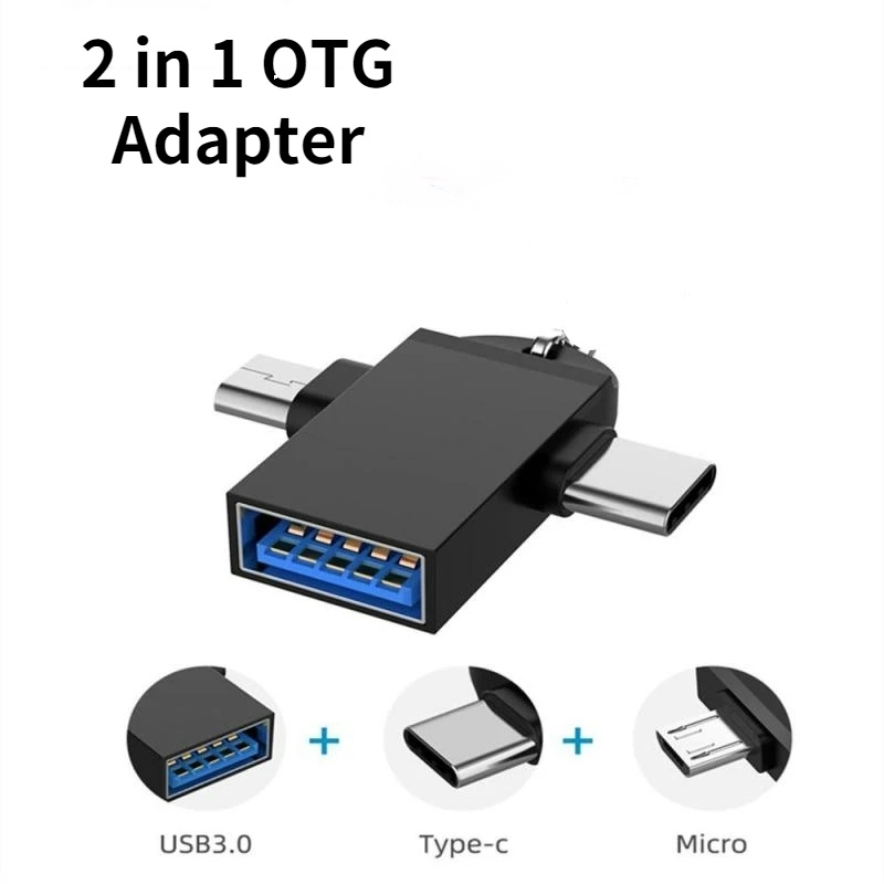 Bộ chuyển đổi OTG Type C 2 trong 1 tốc độ cao phù hợp cho ổ cứng máy tính bảng PC