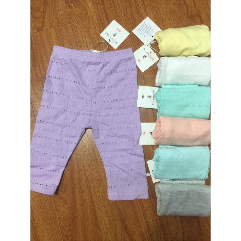 Quần legging cho bé gái lỗ 7 màu, chất cotton cực xịn sò