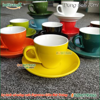 Bộ ly tách sứ cafe Espresso Bát Tràng nhiều màu