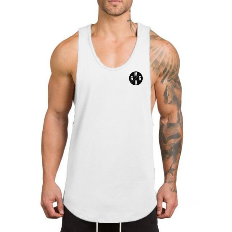 Áo thun cotton không tay cổ V dành cho nam