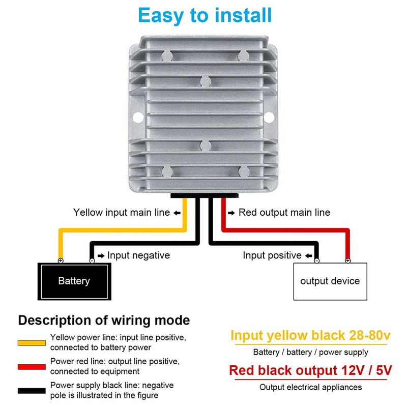 Bộ Chuyển Đổi Điện Áp DCDC 48V Sang 12V 10A 120W