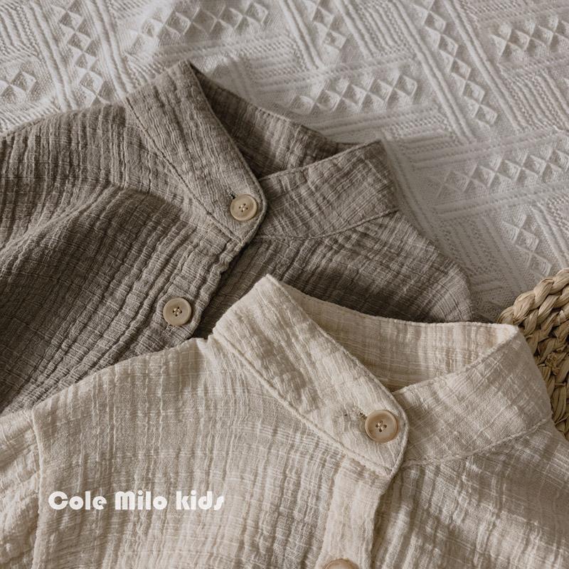 Áo Sơ Mi Cotton Lanh Cổ Đứng Phong Cách Hàn Quốc Nhật Bản Thời Trang Cho Bé Trai