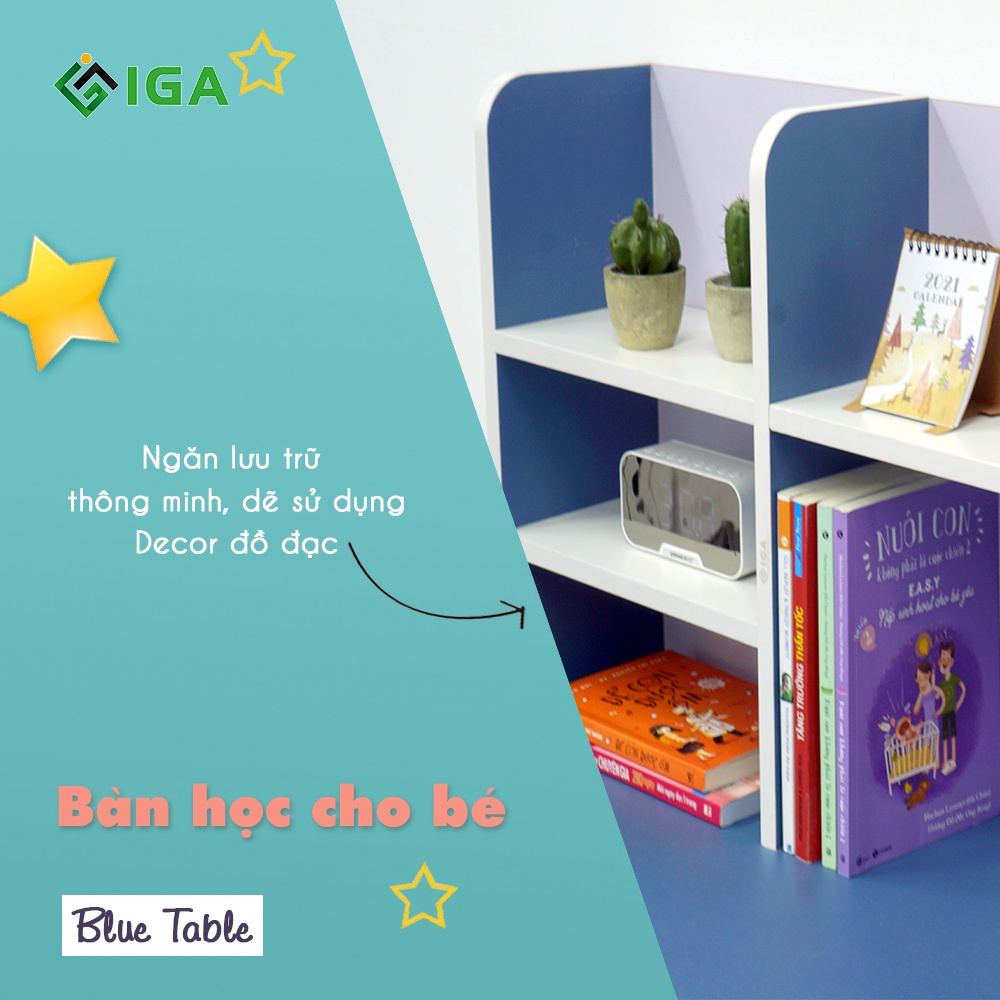 Bàn học trẻ em kèm kệ để sách dễ thương cho bé thương hiệu IGA - GP135