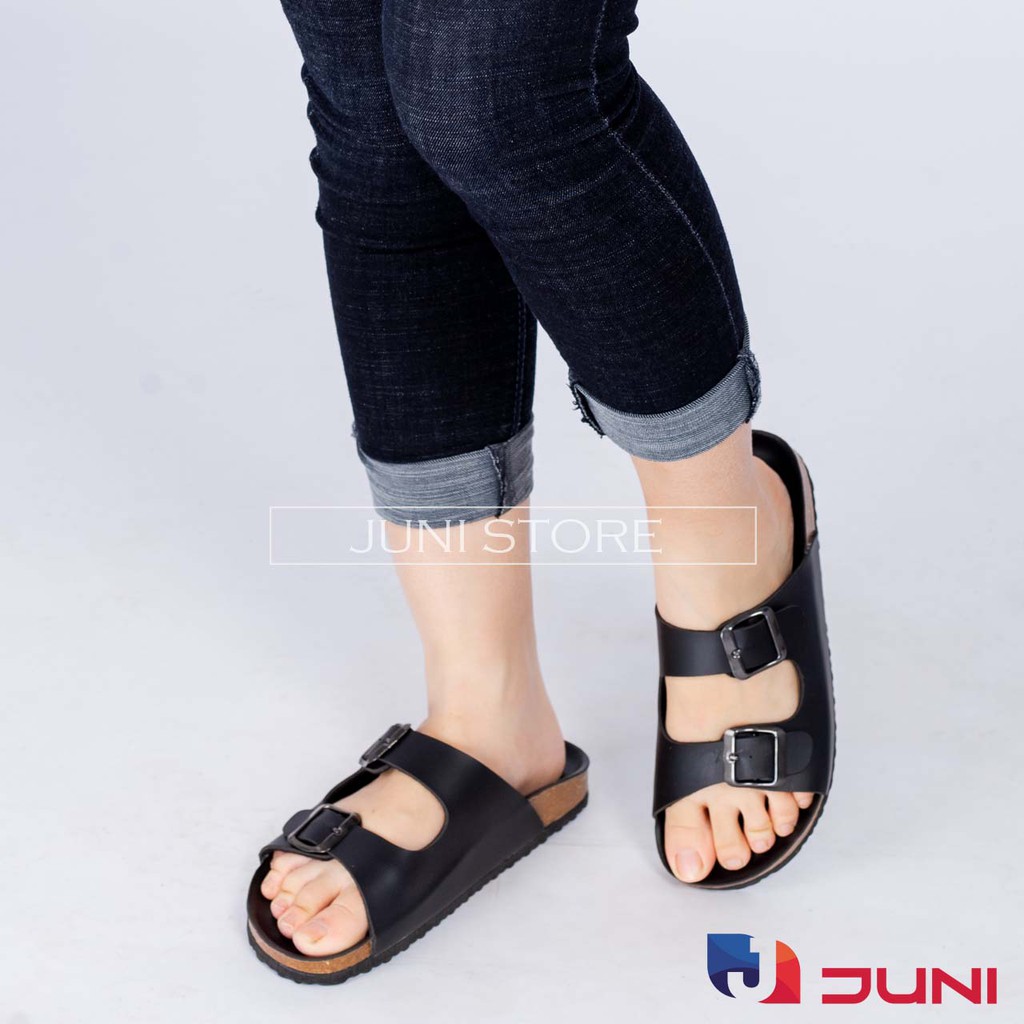 [DA PU-CHỐNG NƯỚC] PU01- Dép sandal quai ngang da PU, đế trấu Bioline - Xuất khẩu châu Âu - Juni Store
