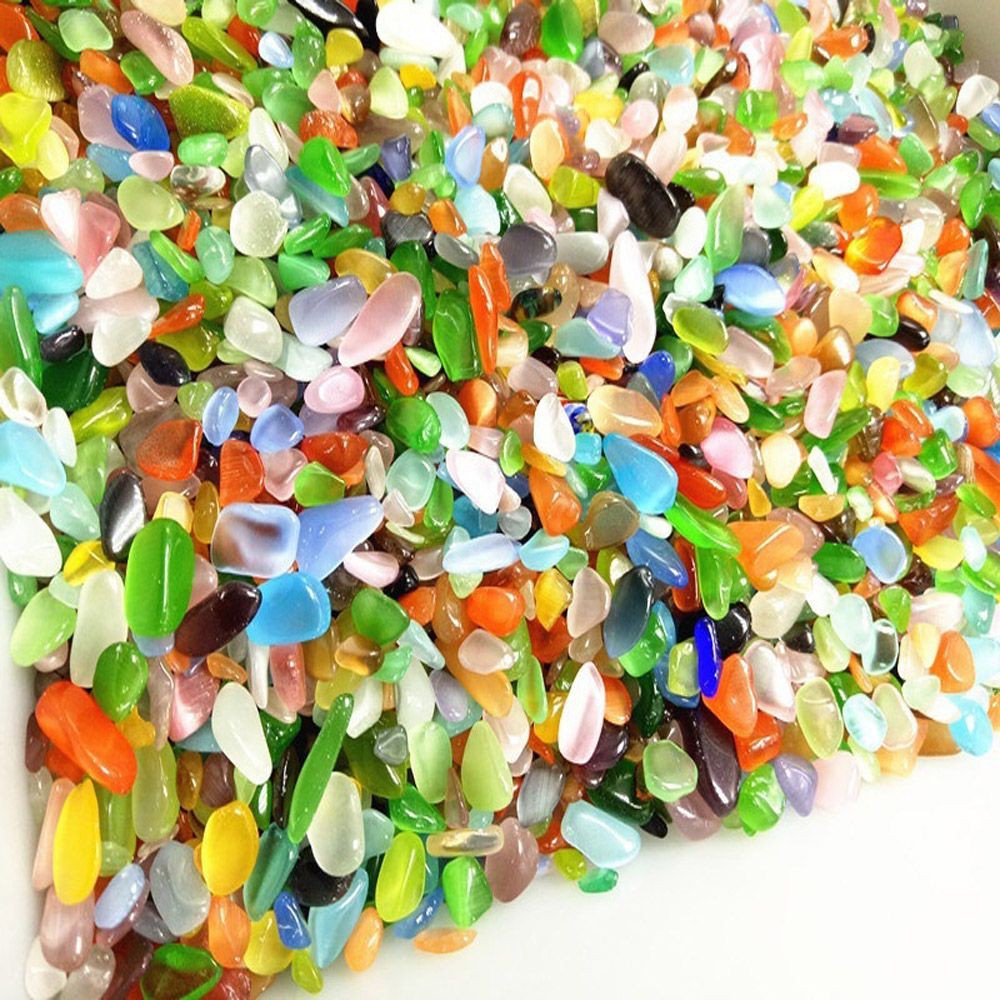 Gói 100g viên đá màu tự nhiên trang trí bể cá