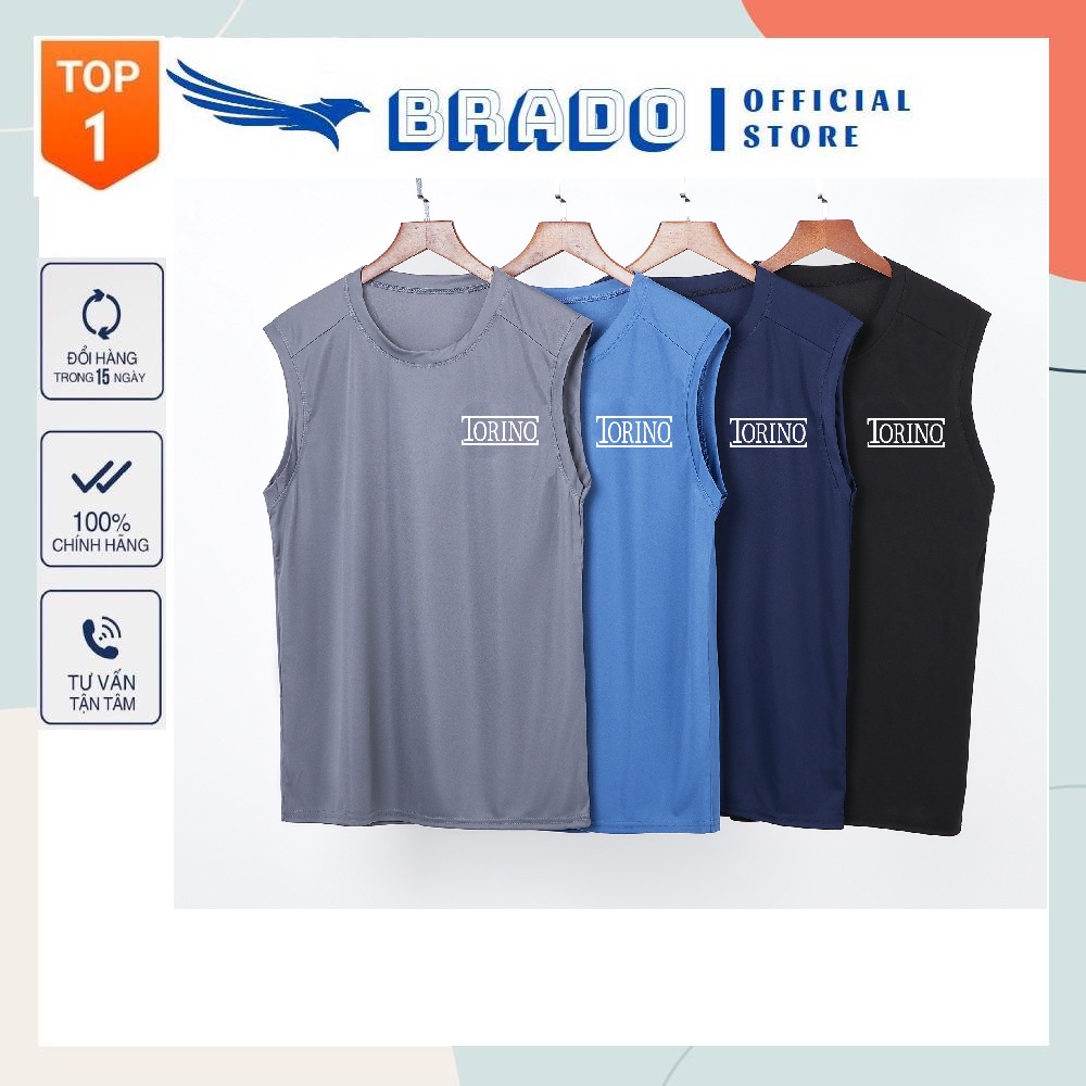 Áo thun ba lỗ nam, sát nách 𝐓𝐎𝐑𝐈𝐍𝐎 logo nổi cao cấp tập gym thể thao vải Cotton Thái thoáng mát co giãn hút mồ hôi